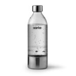 aarke PET Bottle for Sparkling Water Maker Carbonator 3, BPA free with Details in Steel, 0.8 Litres