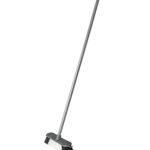 Addis Indoor Plastic Sweeping broom with Soft Nylon bristles & 3pcs easy assemble Metal handle, Metallic Grey