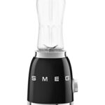 Smeg PBF01BLUK Retro 50’s Style Personal Blender, 2 x Bottles-To-Go, 2 Speed Settings, 600ml, 300W, Black