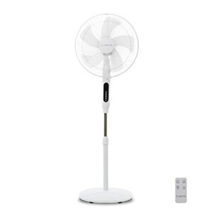 Climatik 16-Inch Pedestal Fan with Remote Control and LED Display | 3 Operational Modes | 80° Oscillation | Adjustable Height & Pivoting Fan Head
