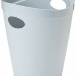 Addis Eco 100% Recycled Plastic Waste Paper Office Bedroom Trash Bin, 12 Litres, Light Grey