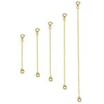 nuosen 5 Piece Extender Chain, Stainless Steel Extension Chain Necklace Extender Chains Set Gold Bracelet Extension Chains for DIY Jewelry Making