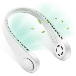 akface Hanging Neck Fan Bladeless, Hands Free Portable Neck Fan Rechargeable, 3 Speeds Headphone Personal Wearable Neckband Fan