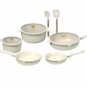 Paris Hilton Cast Aluminum Cookware Set, Cream