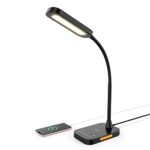 Lastar LED Desk Lamp, Dimmable 12W Gooseneck Table Lamp with USB Charging Port, Timer, Night Light, Touch Control, 7 Brightness Levels, 5 Color T