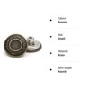 20mm GHQ Replacement Jean Tack Buttons No Sew Metal Buttons for Denims, Jeans, Jackets,12 Sets (Bronze)