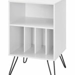 Ameriwood Concord Turntable Stand, White, 52.58 x 45.72 x 86.61 cm
