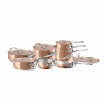 Mauviel M'150 S 1.5mm Polished Copper & Stainless Steel 16-Piece Cookware Set With Cast Stainless Steel Handles, Made In France