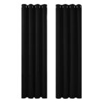 Deconovo Window Treatment Thermal Insulated Blackout Curtains Eyelet Curtains for Living Room 52"x 84" Black 1 PAIR