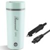 Portable Travel Electric Cup 12V/7A 80W, 350ml Heating Capacity Electric Tea Coffee Kettle for 12V Car, 450ml 304 Stainless Steel Liner, Heating