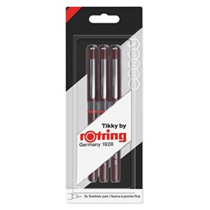 rOtring Tikky Graphic Fineliner Pens | 0.1mm & 0.3mm & 0.5mm | Black Ink | 3 Count