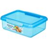 Sistema Lunch Slimline Quaddie Lunch Box with Water Bottle | 1.5 L Air-Tight and Stackable Food Storage Container | Blue