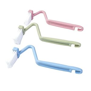 Toilet edge brush, 8" V-shaped plastic curved plastic toilet brush cleaning toilet corner. (6 pieces)