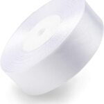 Shoprox Satin Ribbon 22M, Double Sided Polyester White Ribbon, Enhance Your Crafts & Celebrations, Ribbon Best for Gift Wrapping, Decorations, We