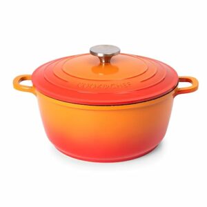Casserole Dishes with Lid Oven Proof – Non Stick Deep Dutch Oven – Induction Cooking Pot – Oven Safe Aluminium Stockpot – 4L, 24cm, Orange – by N