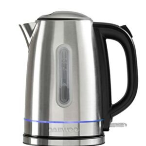 Daewoo SDA2544 Edinburgh, 3KW Rapid Boil Kettle, Large 1.7L Capacity, Auto Shut off, 360 Swivel Base- Stainless Steel