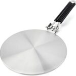 RAINBEAN 9.25Inch / 24cm Heat Diffuser Simmer Ring Plate, Stainless Steel with Stainless Handle, Induction Adapter Plate for Gas Stove Glass Cook