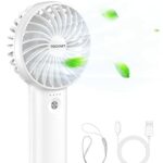 TECKNET Handheld Fan Mini with 5200mAh Power Bank, Portable USB Fan with Rechargeable Personal Electric Fan, 3 Adjustable speed Desk Fan for Home