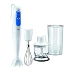 Braun MultiQuick 3 MQ3025 Hand Blender, Omelette Mixer, 2 Speeds, Splash Control, Dishwasher Safe parts, 350ml Chopper, Whisk and BPA-Free Plasti