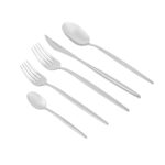 Karaca Lizbon Cutlery Utensil Set of 12, 60 Pieces 18/10 Stainless Steel Service Set, Flatware Sets for 12 Ergonomic Design, Dishwasher Safe, Tab
