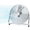 PureMate 20" Chrome Gym Floor Fan with 3 Speeds and Adjustable Fan Head, Portable Floor Standing Fan with Powerful Circulation for home, Garage,