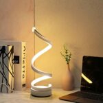 ELINKUME Spiral LED Table Lamp, Curved LED Desk Lamp, Modern Minimalist Design, 12W Warm White Light, Creative Acrylic LED Modeling Lamp Perfect