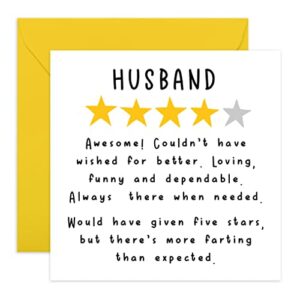Central 23 Husband Birthday Card - 'Husband Review' - Thank You Card for Him - Funny Birthday Cards for Partner - Gift for Husband from Wife - Va