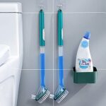 Toilet Brush Can Add Liquid Cleaning Brush with No-Slip Long Plastic Handle and Soft Flexible Bristles Deep Cleaning WC Toilet Cleaning Brush Bat