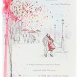 UK Greetings Birthday Card for Wife - Ribbon Design, white, 16.5 x 0.03 cm