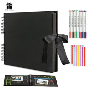 Scrapbook Photo Albums - DIY Memory Album Our Adventure Book with DIY Accessory Kit 80 Pages A4 Craft Paper 11.7x8.3 Inch for Wedding Anniversary