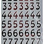 Anita's Large Numbers Outline, Stickers, Silver, 11.7 x 0.1 x 27.5 cm