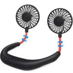 RUNDONG Neck Fan,Portable Fan Hand Held USB Mini Personal Sports Neck Hanging Fan Desk Small Hand Free Fan Perfect for Office Household Travel Ro