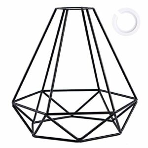 Skelang Lampshade Ceiling, Metal Lamp Shades, Wire Light Shade Black, for Kitchen, Dinning Room, Bedroom, Hallway