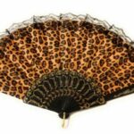 Caprilite Classic Leopard Print Fan Chinese Folding Hand Held Dancing Prom Party Fans Gift