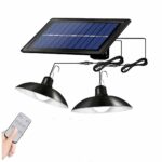 UvBang Solar Shed Light, 30LED Pendant Light, IP65 Waterproof Outdoor Dimmable Solar Lights Indoor with 9.84FT Cord,Remote, for Garden Courtyard