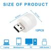 12 pcs USB Plug-in Night Lights, Round Mini Night Lights, Portable Night Lights, Soft Light Eye Protection Lights, Suitable for Bedroom, Corridor