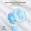 LONZOTH Mini Handheld Portable Fan, USB Fan Rechargeable Battery 2400 mAh, Desk Table Fan Cooling Electric Fan 3 Speeds for Home Travel Office Sp