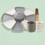 MJWDP Two-color Platter Combination Household Tableware Ceramic Dish Soup Bowl Dish Set Reunion Dinner