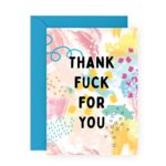 Central 23 Thank You Card For Men Women Funny - Cute Appreciation Gifts For Friends Colleague Classmates - Funny Greeting Card - Thinking Of You
