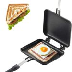 Sandwich Toaster Double Sided Multifunction Sandwich Toastie Maker for Making Sandwiches, Waffles, Desserts, Steak, Meat, Eggs, Toast (Black)