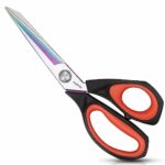 Asdirne Fabric Scissors, Dressmaking Scissors with Heavy Duty Multi-Purpose Titanium Coated Blades and Comfortable Soft Grip Handles, 25CM, Black
