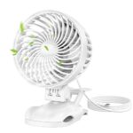 OUILA USB Clip Fan, 5V/1A Mini Clip on Fan 360° Rotation Stroller Fan Stepless Speed Silent Portable Desk Fan with Clip for Office Home Pram Car