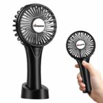 KOOPAO Hand Fan, Mini Portable Handheld Fan with Rechargeable 2500 mAh Battery Powered, 3 Speeds Double Fan Leaf Personal USB Desk Fan for Home,
