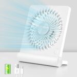Desk Fan USB Fan, 3 Speeds Silent fan Rechargeable Battery Fan Last 4-20h Working Portable Fan, 220°Adjustable Mini Fan 30dB Table Cooling Fan fo
