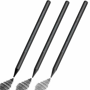 Charcoal Pencils Sketching Set - Kunstbor Woodless Black Charcoal Soft Medium and Hard for Impressive Drawings, Shading - Perfect for Beginners,