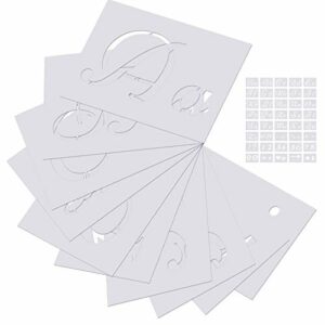 Outivity 40 Pieces 80 Designs Letter Stencils for Painting on Wood, Art Craft Stencils, Plastic Alphabet Stencils for Crafts Reusable with Callig