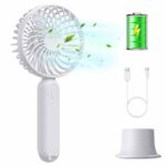 ZEBRE Handheld Fan, Portable USB Hand Fan Desk Fan, 3 Speeds Personal Mini Hand held Fan with 2000mAh Rechargeable Battery for Home Office Bedroo