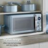 Swan Retro LED Digital Microwave, Countertop, Blue, 20L, 800W, 5 Power Levels Including Defrost Setting, SM22030LBLN
