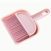 2PC Mini Desktop Sweep Two-Piece Set Keyboard Cleaning Brush Small Broom Dustpan Set Pink Home Supply Mini Broom