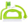 3 in 1 Grout Brush, Green Tile Cleaner Brush, and Grout Cleaner for Bathroom Tiles and Kitchen Wash Basin with Handle for Deep Cleaning- Shower C